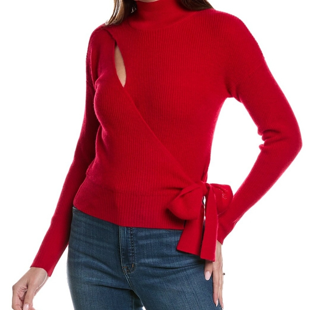 InCashmere Wrap Sweater In Red